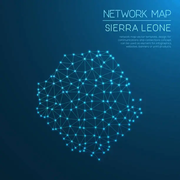 Vector illustration of Sierra Leone network map.