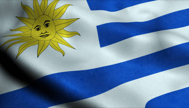 istock Uruguay Waving Flag in 3D 1142296388