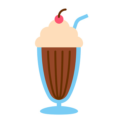 Cartoon Milkshake Icon Isolated On White Background Stock Illustration -  Download Image Now - iStock