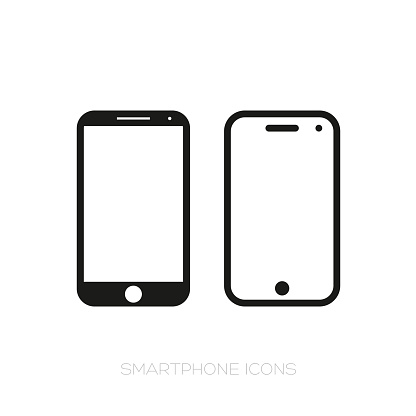 Smartphone icon set vector black