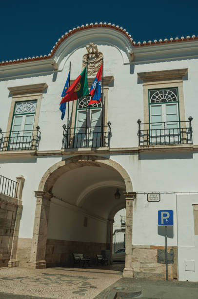 istock City Hall building with passageway under arch and flags 1142314244