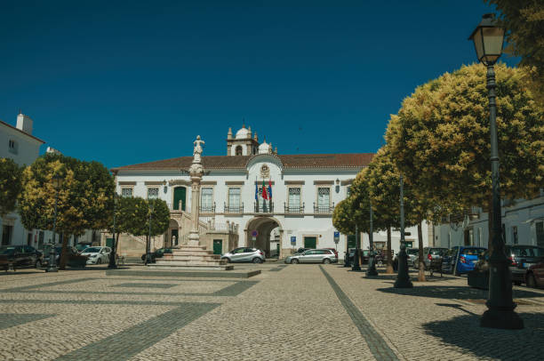 istock Marble pillory in square with trees and City Hall in the background 1142314818
