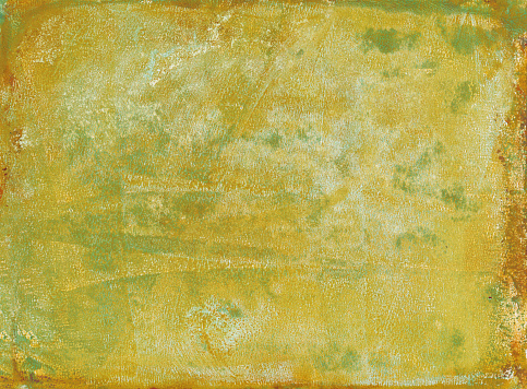 Hand painted background with spotted and mottled texture. The prominent color is shades of yellow.