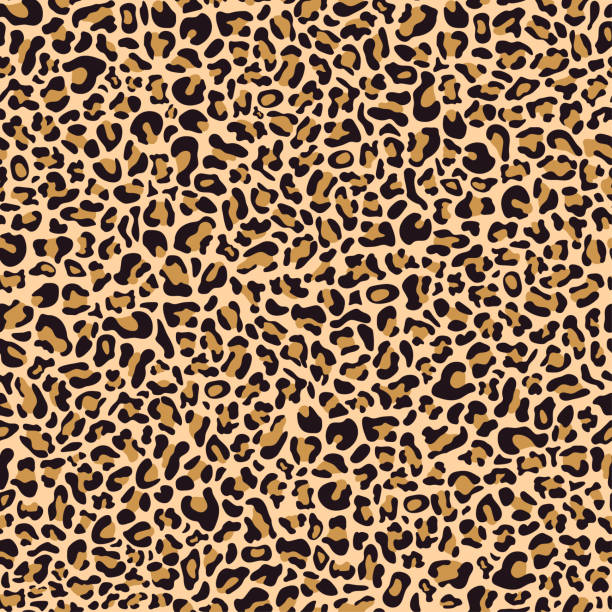 Seamless pattern of leopard skin Seamless pattern of leopard skin animals in the wild stock illustrations