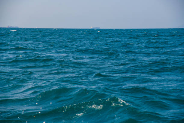 water waves texture middle of ocean closeup ,ko lan island ,thailand ,february 9th 2019