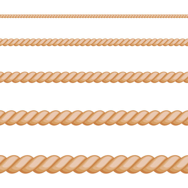 istock Seamless of brown rope on white background 1142330162
