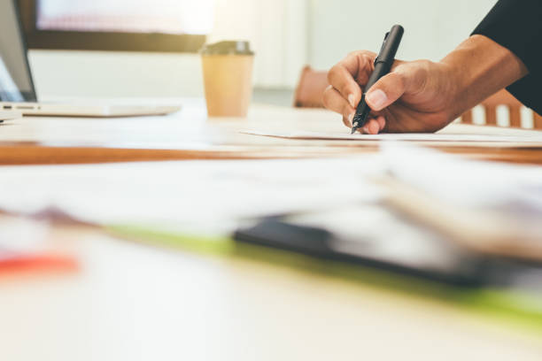 istock Close up business man signing contract 1142333142