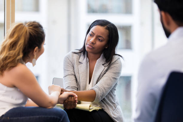 istock Compassionate counselor listens to client 1142334503
