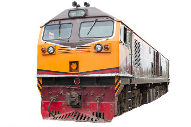 istock Locomotive on white background 1142338837