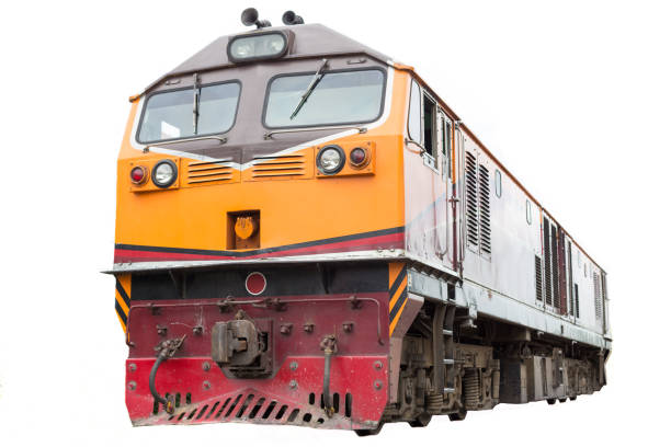 istock Locomotive on white background 1142338841
