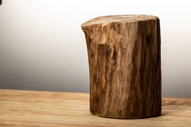 istock Wooden Butcher Round Shaped on White Background. 1142339653