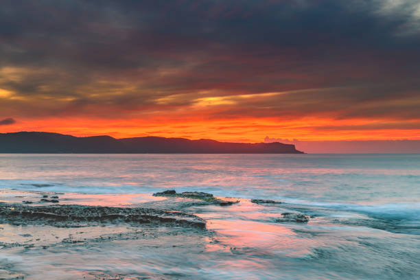 istock Soft High Cloud and Orange Burst Sunrise Seascape 1142349724