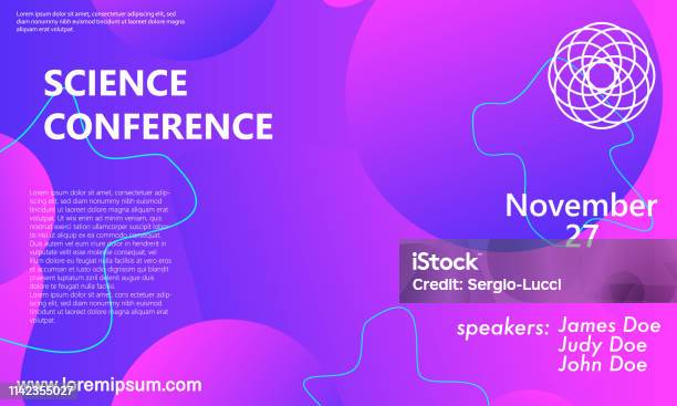 Science Invitation Abstract Science Conference Invitation Design Template Stock Illustration ...