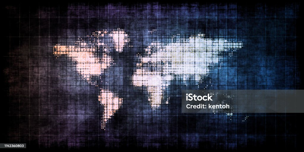 Fractured World Fractured World Divided and Dissolving Map Concept Geopolitics Stock Photo