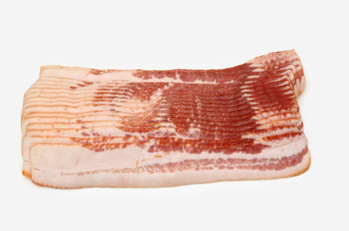 Grilled bacon with black pepper for a simple breakfast item image
