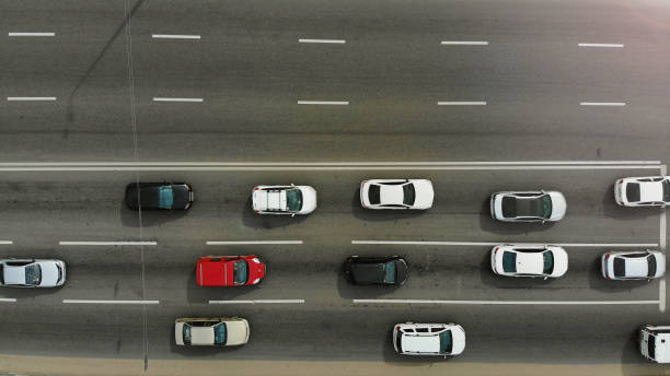 istock Highway with cars aerial,  top view 1142362721
