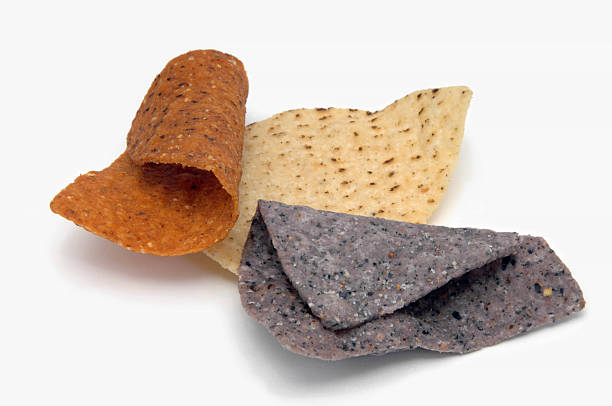 three colors tortilla chips  triumvirate stock pictures, royalty-free photos & images