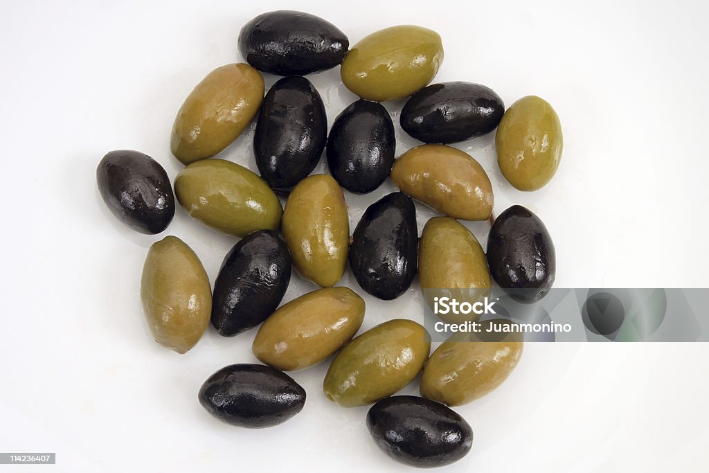 Schwarze und grüne Oliven von oben - Lizenzfrei Olive Stock-Foto