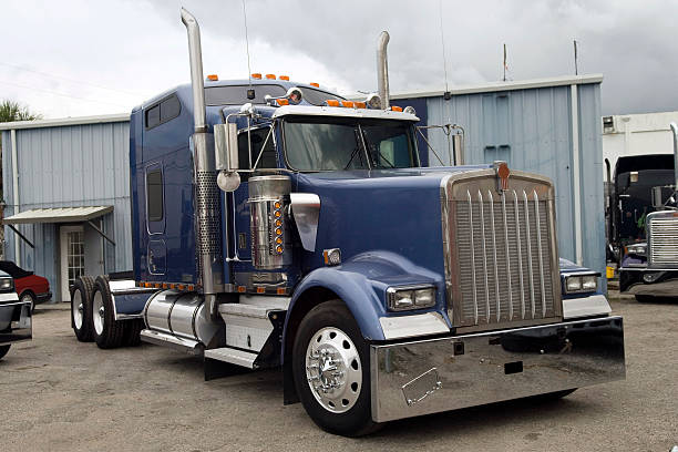 istock Blue Semi Tractor Trailer Truck 114236439
