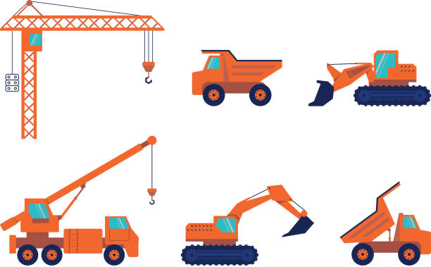 zestaw konstrukcyjny - asphalt truck transportation mode of transport stock illustrations