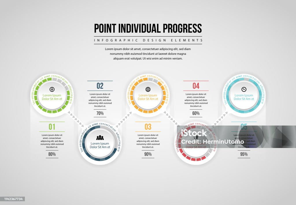 Pointe Progress Point Individual Progress Infographic Stock Illustration - Download ...