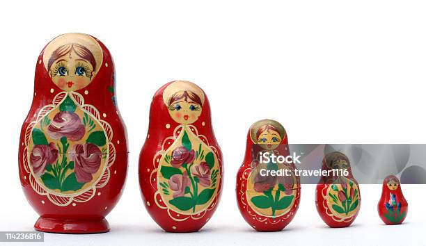 Rosyjski Dolls - zdjęcia stockowe i więcej obrazów Białe tło - Białe tło, Lalka, Matrioszka