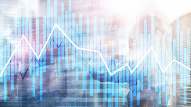 istock Trading and investment concept with candle chart, financial graph on blurred background abstract background. 1142385185