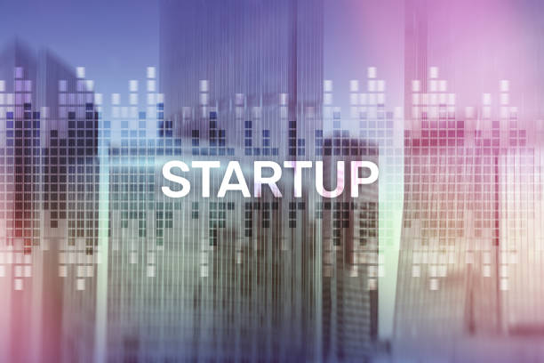istock Startup concept with double exposure diagrams blurred background. 1142385224