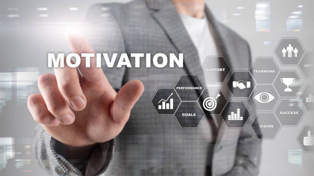 istock Motivation concept with business elements. Business team. Financial concept on blurred background. Mixed media. 1142386310