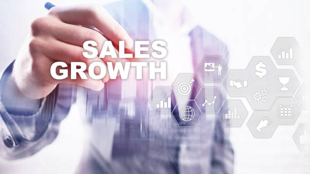istock Chart growth concept. Sales increase, marketing strategy. Double exposure with business graph. 1142386474