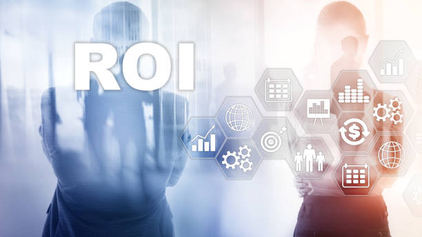 istock Return On Investment Financial Management Revenue Concept. Virtual screen background. 1142386603