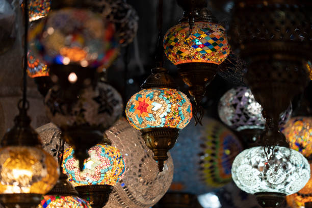 istock Arabic glass colorful lamp lantern 1142387946