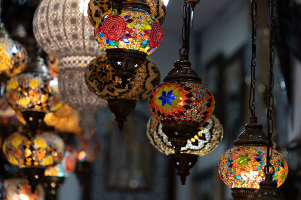 istock Arabic glass colorful lamp lantern 1142388038