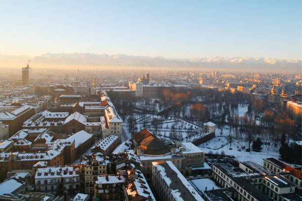 istock Turin view from top to dusk 1142388222