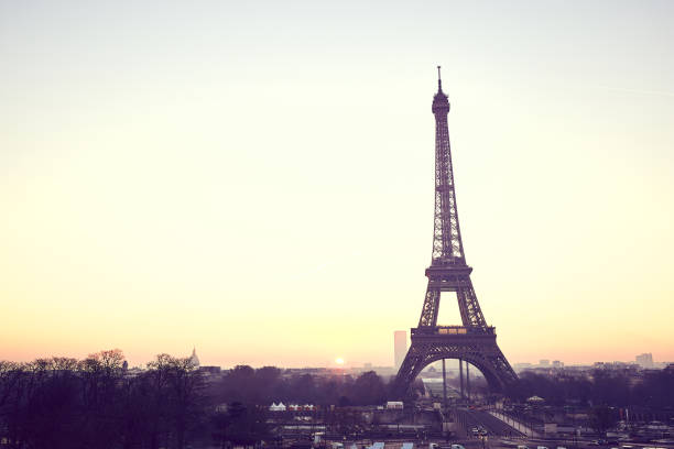 istock Tower Eiffel during sunrise on trocadero 1142390286