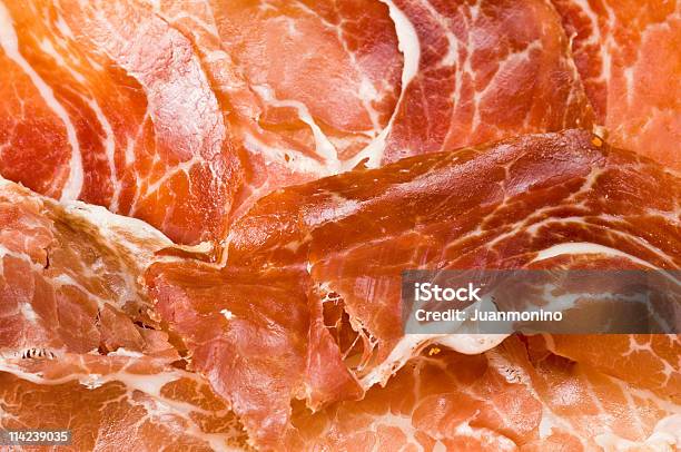 Копчёный Окорок Фоне — стоковые фотографии и другие картинки Jamón Ibérico - Jamón Ibérico, Антипасто, Без людей