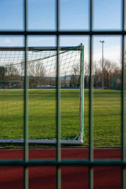 istock Soccer field with goals 1142392878
