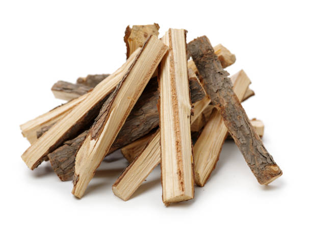 istock Pile of firewood isolated on a white background 1142398482