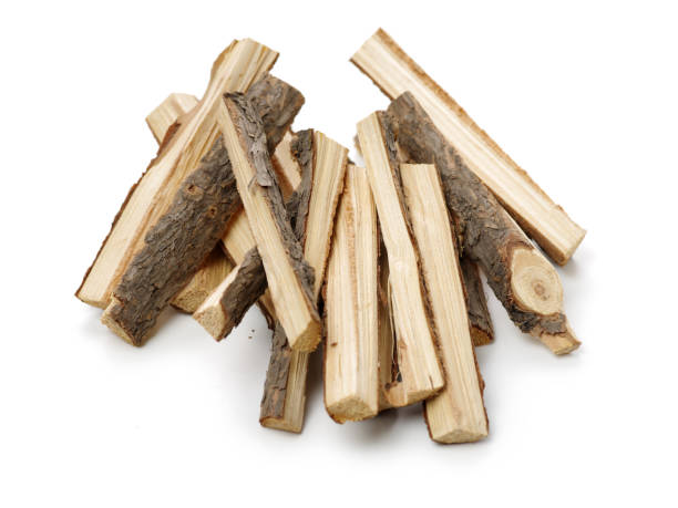 istock Pile of firewood isolated on a white background 1142398578