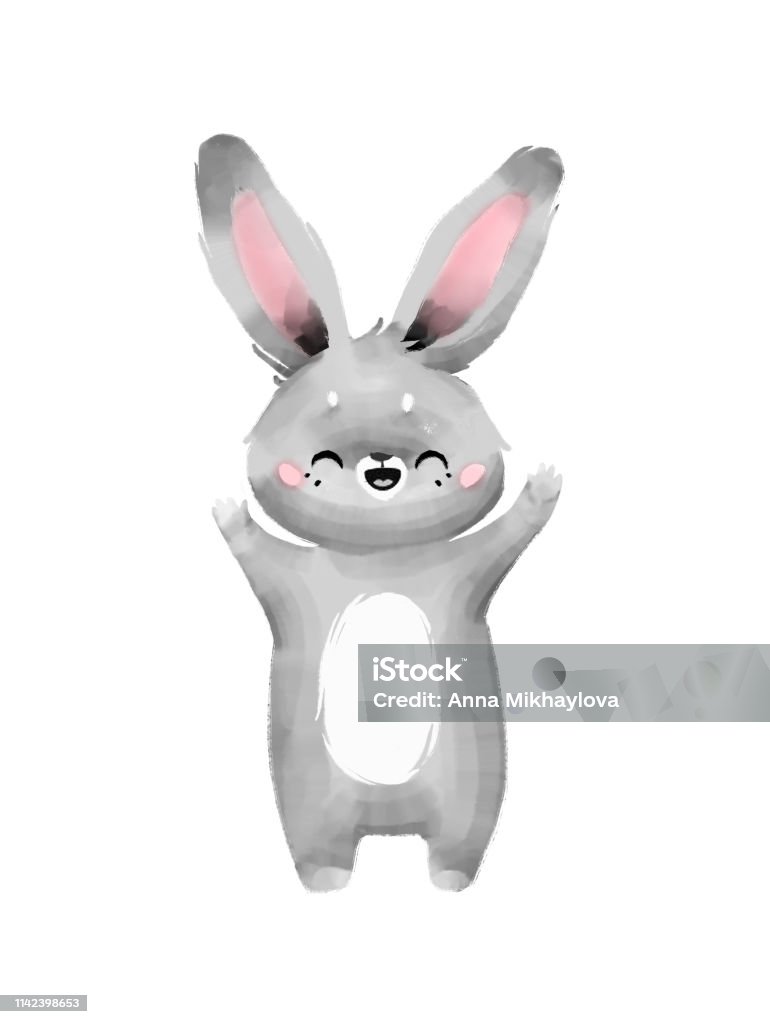 Bộ Thỏ Dễ Thương Trong Các Tư Thế Khác Nhau Được Cô Lập Trên Nền ...