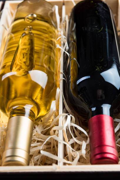 istock Wine bottles in wooden box 1142404784