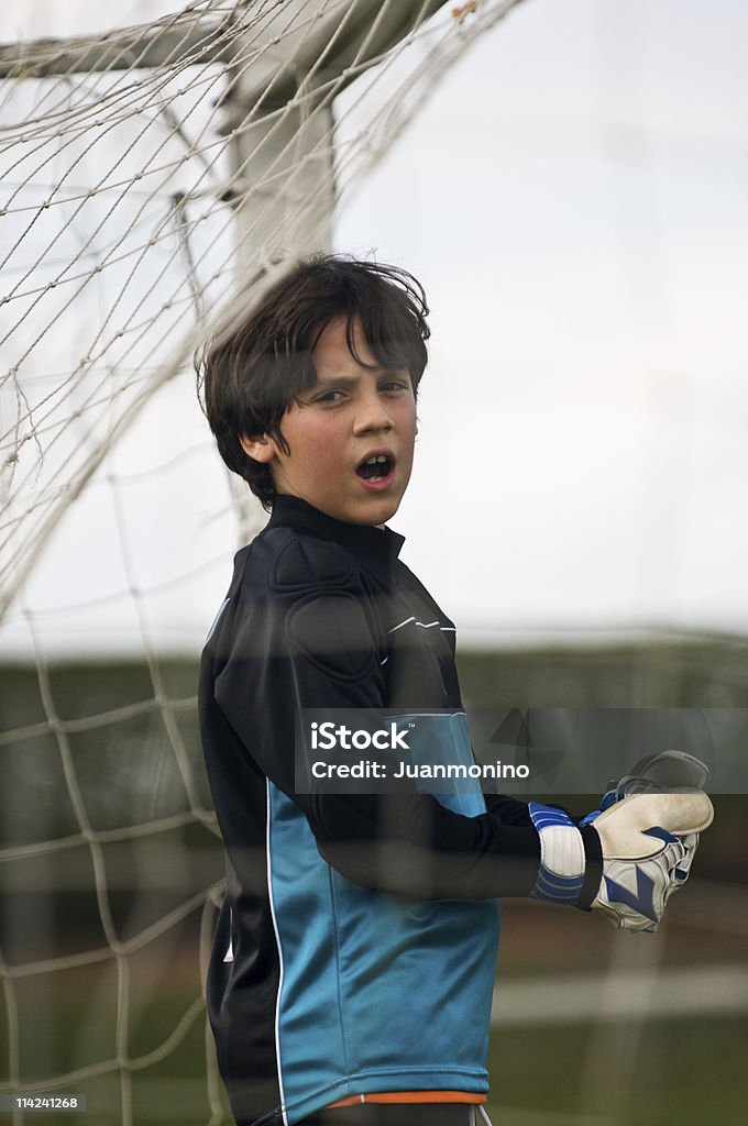 Young Goal Keeper  Boys Stock Photo