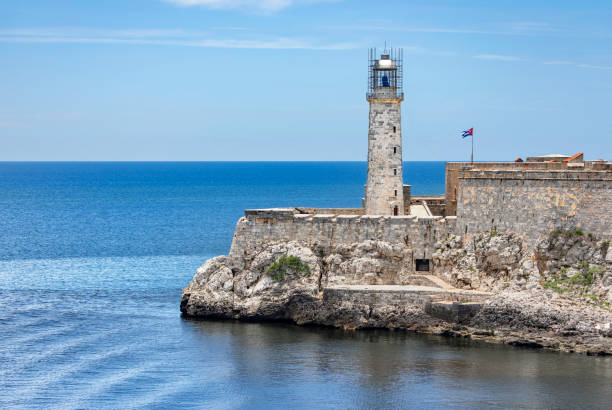 Lighthouse at harbor in Cuba Old Havana