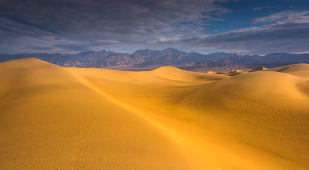 dunas de arena en death valley california - sand dune sand orange california fotografías e imágenes de stock
