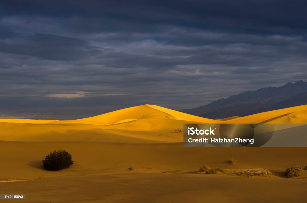 Desert in Mesquite Flat, Death Valley National Park, USA. California, USA, Desert, Sand, Death Valley National Park Arid Climate Stock Photo