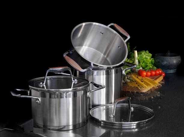 istock Cooking utensils in kitchen, Pots for delicious food. 1142421268