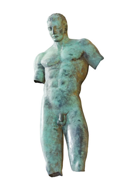 istock old greek male bronze statue at Sicily 1142421475