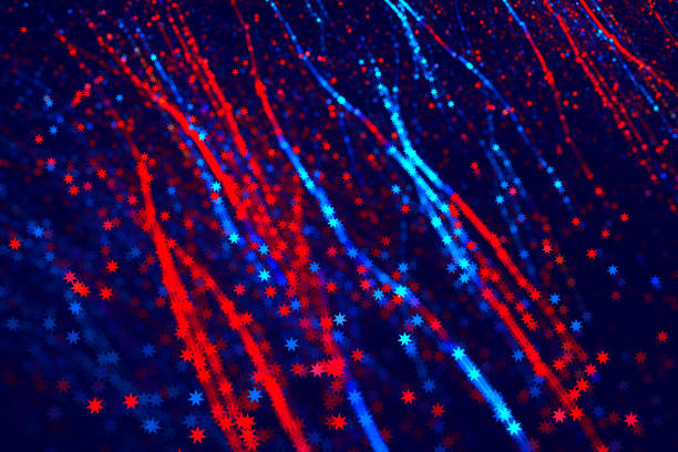 Red Blue Stars Australia Background Neon Glitter Confetti Holiday Multi Colored Pattern Fractal Fine Art Digitally Generated Image High Resolution
