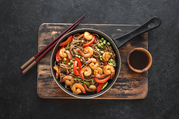 istock Stir fry with shrimp soba 1142424183