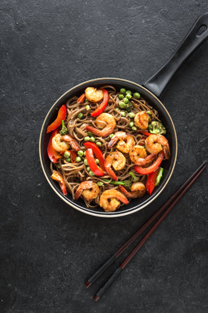 istock Stir fry with shrimp soba 1142424205